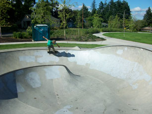 Skating a bowl in the northwest